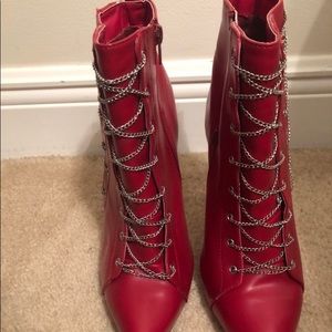 Red Italian Leather Boots